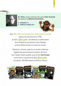 L'auteur américain de la série Chair de Poule présent au salon du livre de Paris